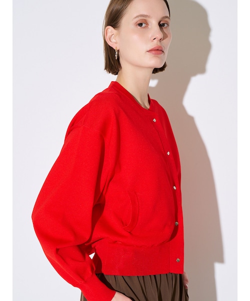 ELENDEEK（エレンディーク）の「KNIT BLOUSON（ブルゾン・レディース・オフホワイト/ブラック/レッド・F）」の9枚目の写真