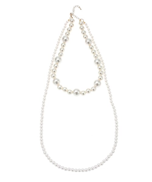 EVRIS（エヴリス）の「PEARL CHAIN 2連ネックレス（ネックレス・レディース・ホワイト・F）」の8枚目の写真