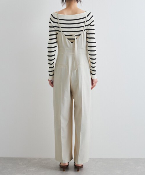 VIS（ビス）の「セットアップサロペット【洗える】（サロペット/オーバーオール・レディース・ブラック/キナリ・F）」の18枚目の写真