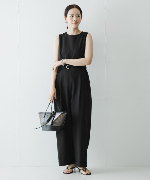 URBAN RESEARCH(アーバンリサーチ)の「『2サイズ展開』 ベルト付きオールインワン(つなぎ/オールインワン・レディース・NAVY/BLACK・36/38)」の9枚目の写真