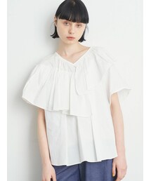 ELENDEEK | ASYMMETRY FLARE NECK BL(シャツ/ブラウス)