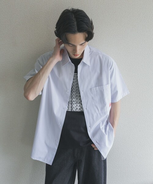 SENSE OF PLACE by URBAN RESEARCH（センスオブプレイスバイアーバンリサーチ）の「『別注』LOVE POP STUDIO×SENSE OF PLACE　シャツ（シャツ/ブラウス・メンズ・WHITE/BLUE・M/L）」の6枚目の写真