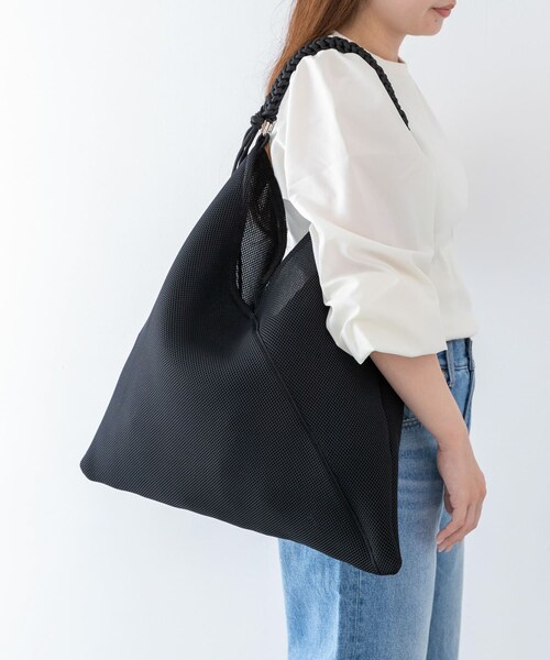 URBAN RESEARCH Sonny Label（アーバンリサーチサニーレーベル）の「LE VERNIS　パラコードハンドルメッシュバッグ（ハンドバッグ・レディース・ブラック/ベージュ・one）」の4枚目の写真