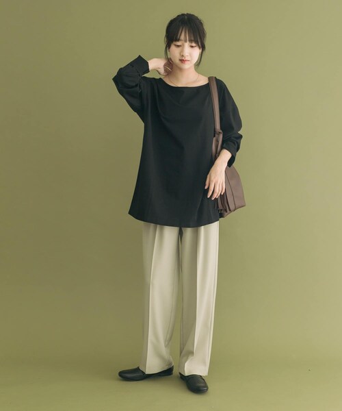 ITEMS URBANRESEARCH（アイテムズ アーバンリサーチ）の「シルケットロングスリーブTシャツ（Tシャツ/カットソー・レディース・WHT/BORDER/BLK・FREE）」の16枚目の写真