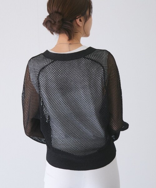 Jayro（ジャイロ）の「メッシュアミニットカーディガン（カーディガン/ボレロ・レディース・ブラック/ライトグレー/ホワイト系・F）」の10枚目の写真