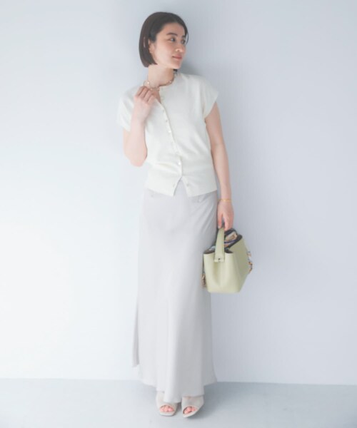 URBAN RESEARCH ROSSO（アーバンリサーチロッソ）の「リネンコットンウエストシェイプデザインニット（ニット/セーター・レディース・WHITE/CARAMEL・Free）」の9枚目の写真