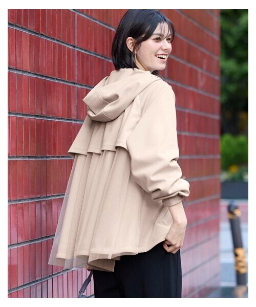 nissen（ニッセン）の「＜大きいサイズ＞ゆるシルエットＡラインバックチュールパーカー（パーカー・レディース・アイボリー/黒・L/LL/3L/4L/5L/6L/8L/10L）」の11枚目の写真