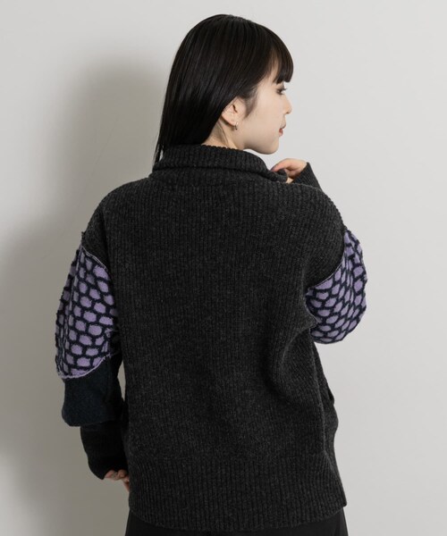 THE GOODLAND MARKET（ザグッドランドマーケット）の「cwtch　MIX PATTERND KNIT（ニット/セーター・レディース・GREY/BROWN・FREE）」の18枚目の写真