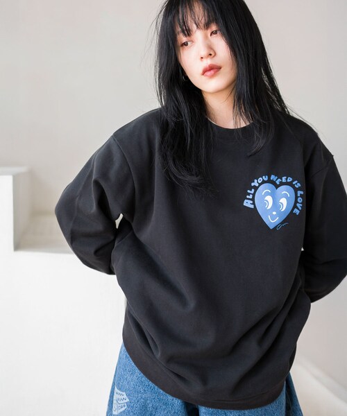 JUNRED(ジュンレッド)の「【Chocomoo×JUNRED】コラボクルーネックスウェット(スウェット・メンズ・チャコール/グレー/ライトグレー/レッド系・L/M/S)」の13枚目の写真