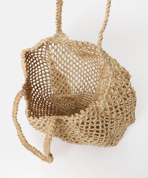かぐれ（カグレ）の「アフリカンスクエア　ラフィア×サイザルマクラメバッグ（かごバッグ・レディース・NAT・FREE）」の11枚目の写真