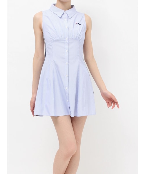 RESEXXY（リゼクシー）の「【FILA】サイドラインシャツワンピース（シャツワンピース・レディース・ブラック/ブルー・F）」の12枚目の写真