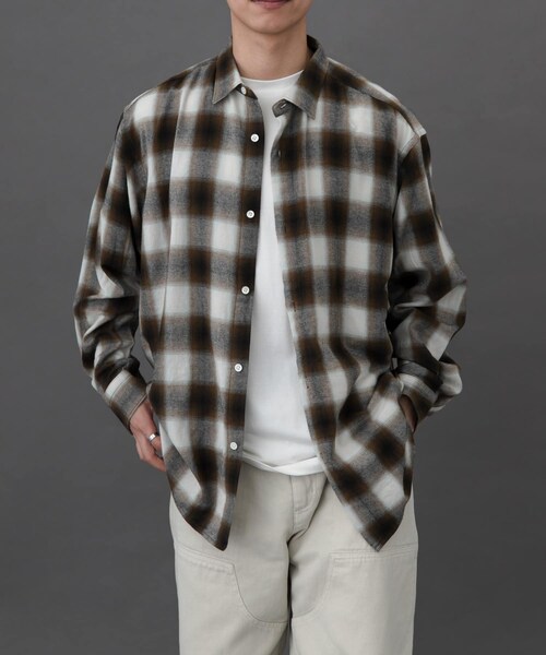 URBAN RESEARCH DOORS(アーバンリサーチドアーズ)の「FORK&SPOON ネルチェックシャツ(シャツ/ブラウス・メンズ・NAVY/BROWN/GREEN/IVORY・4/5)」の16枚目の写真