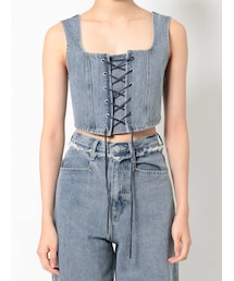 EMODA | レースアップデニムビスチェ(その他トップス)