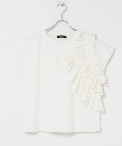 URBAN RESEARCH ROSSO（アーバンリサーチロッソ）の「フリルドッキングTEEブラウス（Tシャツ/カットソー・レディース・OFF WHITE/GRAY/BLACK・Free）」の5枚目の写真