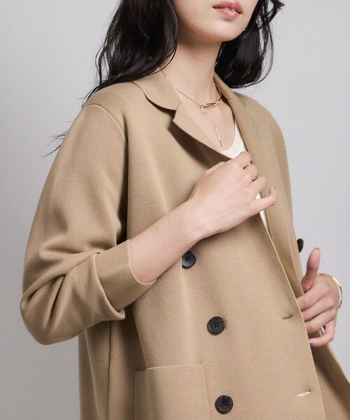 ROPE'（ロペ）の「ミラノリブ ニットダブルジャケット/イージーケア（テーラードジャケット・レディース・ベージュ/ネイビー・36/38）」の16枚目の写真