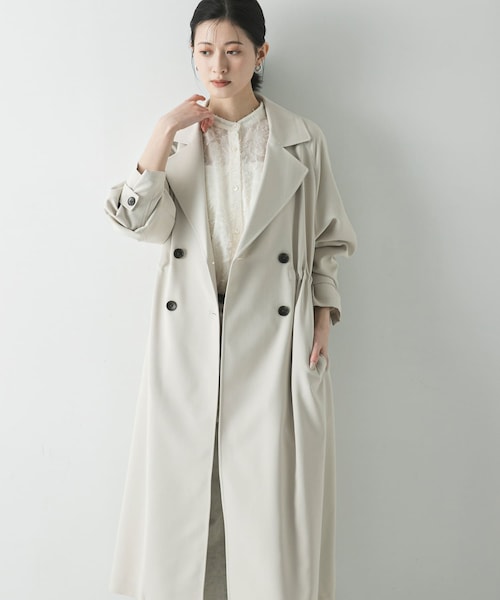 URBAN RESEARCH(アーバンリサーチ)の「『撥水/UVカット』ドロストトレンチコート(ステンカラーコート・レディース・GREGE/BEIGE/BLACK・36/38)」の2枚目の写真