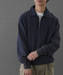 FORK&SPOON　サンブリーチハーフジップスウェット