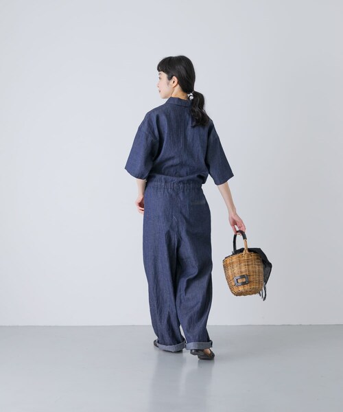かぐれ（カグレ）の「綿麻デニムハーフスリーブオールインワン（つなぎ/オールインワン・レディース・INDIGO・Free）」の10枚目の写真