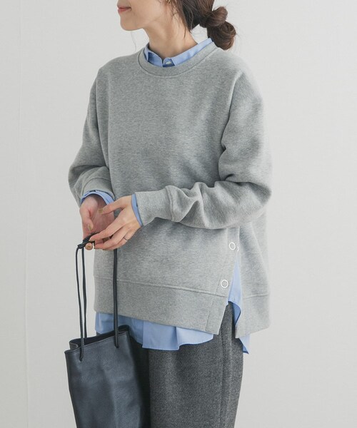 URBAN RESEARCH DOORS(アーバンリサーチドアーズ)の「『一部WEB限定カラー』『UR TECH』裏起毛サイド釦スウェット(スウェット・レディース・GREIGE/GOLD/NAVY/杢GRAY・M)」の13枚目の写真