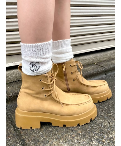 EMODA（エモダ）の「アップレースタンクシューズ（ブーツ・レディース・ブラック/キャメル・M/L/S）」の16枚目の写真