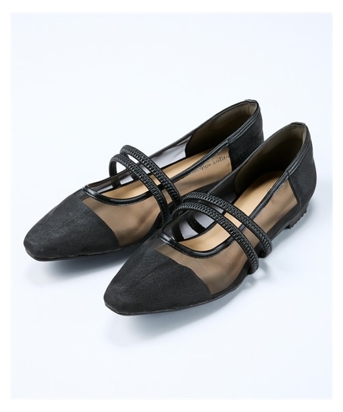 nissen（ニッセン）の「【ゆったり幅広】ゴムストラップシューズ（低反発中敷）（ワイズ４Ｅ）（バレエシューズ・メンズ・黒メッシュ/黒スパンコール/アイボリースパンコール・M=23.0~23.5cm/4E/L=24.0~24.5cm/4E/LL=25.0~25.5cm/4E/3L=26.0~26.5cm/4E）」の22枚目の写真