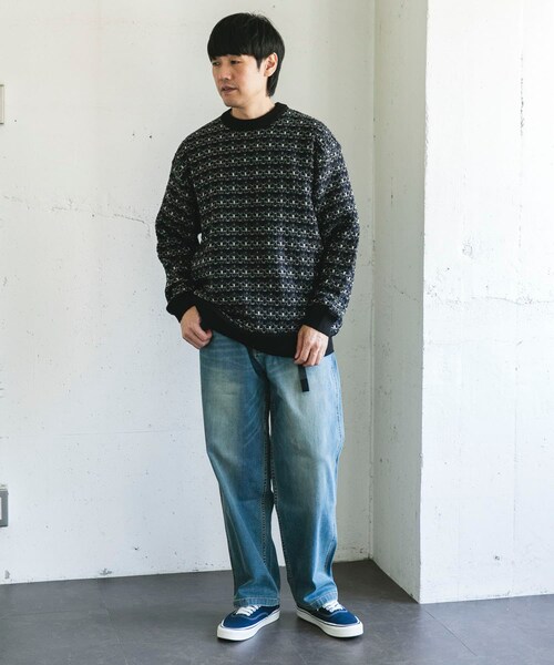 URBAN RESEARCH DOORS（アーバンリサーチドアーズ）の「ツイードライク ボーダーニット（ニット/セーター・メンズ・GRAY/BLACK/BROWN・M/L）」の14枚目の写真