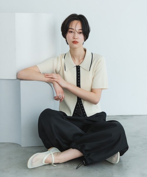 SENSE OF PLACE by URBAN RESEARCH（センスオブプレイスバイアーバンリサーチ）の「『軽量』メッシュフラットシューズ（パンプス・レディース・BLACK/IVORY・S/M/L）」の16枚目の写真