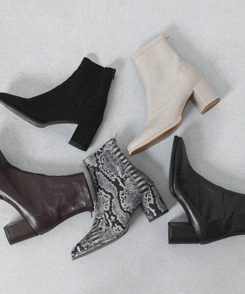 SENSE OF PLACE by URBAN RESEARCH（センスオブプレイスバイアーバンリサーチ）の「スクエアトウセンターシームストレッチブーツ（その他シューズ・レディース・PYTHON/BLACK/BLCK/IVORY/BROWN/BEIGE/L.KHAKI・S/M/L）」の17枚目の写真