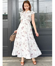 dazzlin フラワーパネル柄チュニック ピンク dazzlin フラワーパネル柄チュニック ピンク -ファッション通販