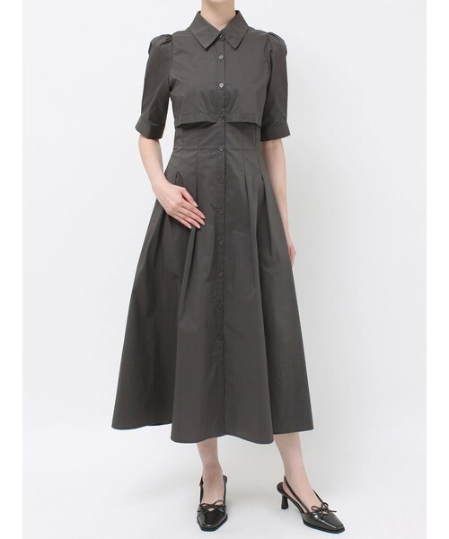 レイヤード風シャツワンピース