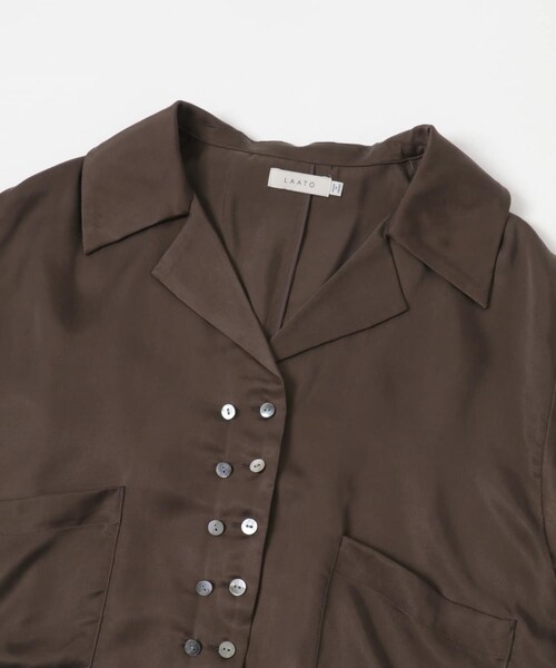 LAATO（ラート）の「open collar shirts（シャツ/ブラウス・レディース・ミスト/チョコレート・Free）」の7枚目の写真