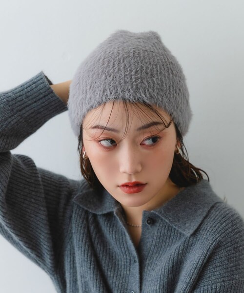 RODE SKO（ロデスコ）の「フェザーヤーンニットワッチ（ニットキャップ/ビーニー・レディース・IVORY/GRAY/BEIGE・one）」の2枚目の写真