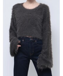 EVRIS | シャギークロップドニットトップス(ニット/セーター)