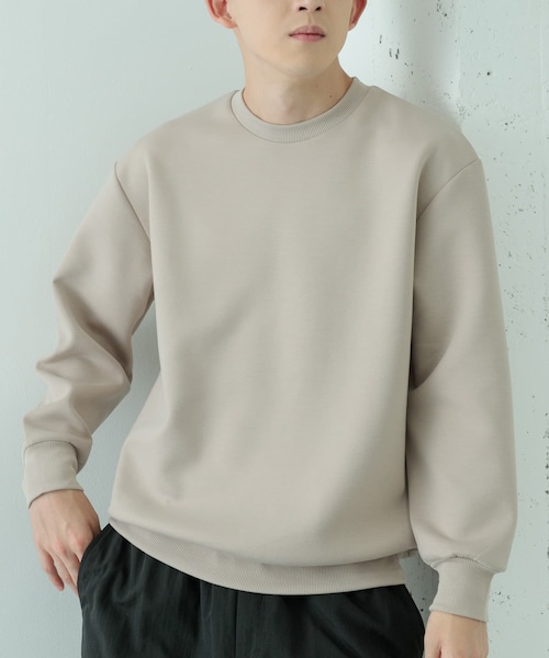 ITEMS URBANRESEARCH（アイテムズ アーバンリサーチ）の「ストレッチダンボール クルーネックプルオーバー（スウェット・メンズ・BEG/BRN/BLK/YEL・M/L）」の3枚目の写真
