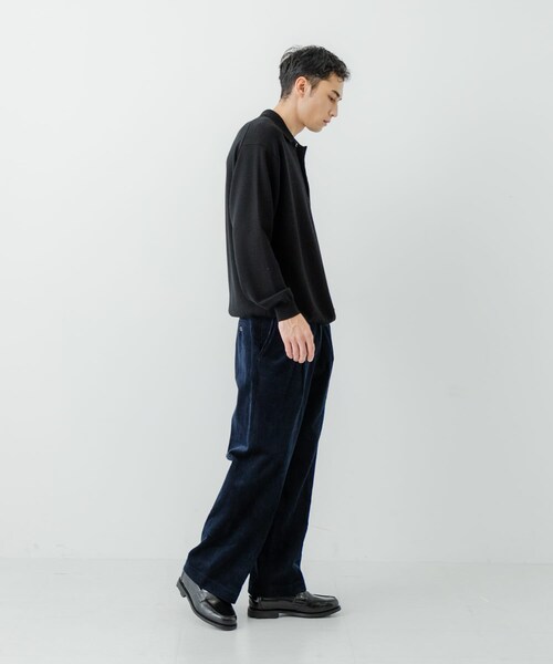 URBAN RESEARCH（アーバンリサーチ）の「CASH FEEL W/MID ニットポロ（ニット/セーター・メンズ・BLACK/CHARCOAL/BROWN・M/L）」の9枚目の写真
