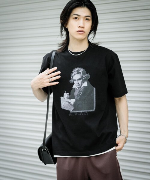 SENSE OF PLACE by URBAN RESEARCH(センスオブプレイスバイアーバンリサーチ)の「ヴィンテージライクTシャツ(ベートーヴェン)(Tシャツ/カットソー・メンズ・WHITE/BLACK/L.GRAY/YELLOW・M/L)」の21枚目の写真