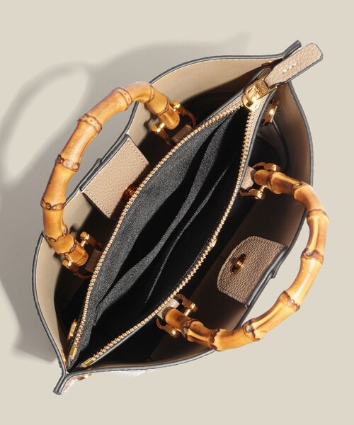 ROPE'（ロペ）の「【E'POR】BAMBOO BAG Mini/超軽量・26SSS新色追加（ハンドバッグ・レディース・ブラック系/オフホワイト/ベージュ系/キミドリ・F）」の19枚目の写真