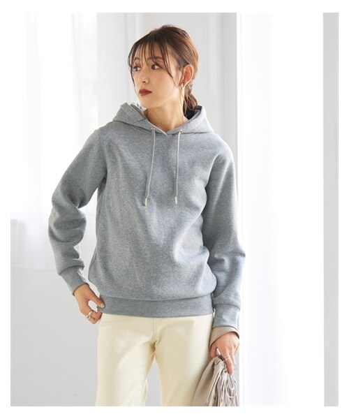 nissen（ニッセン）の「大きいサイズ 超シンプルなド定番裏起毛プルパーカー【帯電防止】（パーカー・レディース・アイボリー/杢グレー/黒・6L/LL/L/5L/8L/4L/3L/10L）」の22枚目の写真