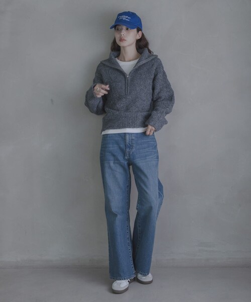 URBAN RESEARCH Sonny Label（アーバンリサーチサニーレーベル）の「ハーフZIPシャギーニットプルオーバー（ニット/セーター・レディース・オフ/グレー/グリーン・Free）」の18枚目の写真