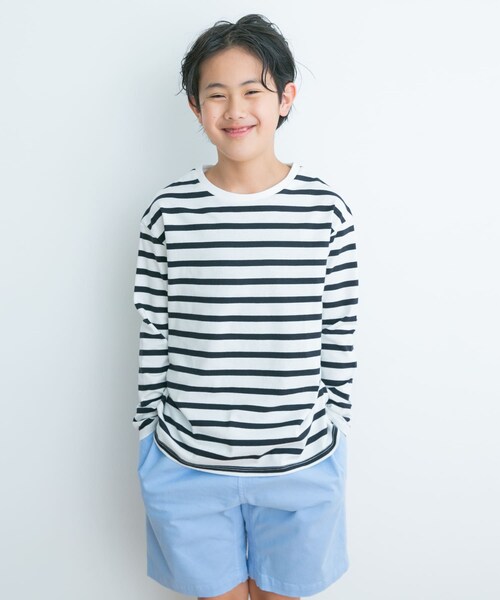 URBAN RESEARCH DOORS(アーバンリサーチドアーズ)の「『親子リンク』ボーダーワイドプルオーバー(KIDS)(その他トップス・キッズ・NVY/PINK/BLUE・105/120/135/150)」の3枚目の写真