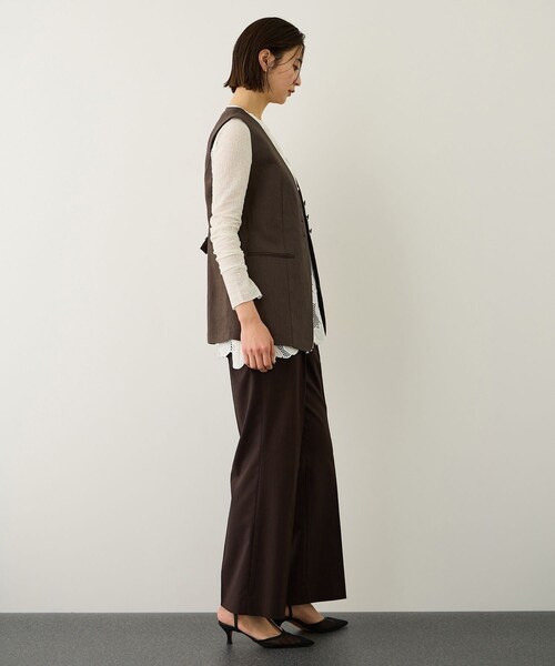 ROPE'（ロペ）の「リネン3ボタンジレ/セットアップ対応（ベスト・レディース・ダークブラウン系/ベージュ・F）」の17枚目の写真