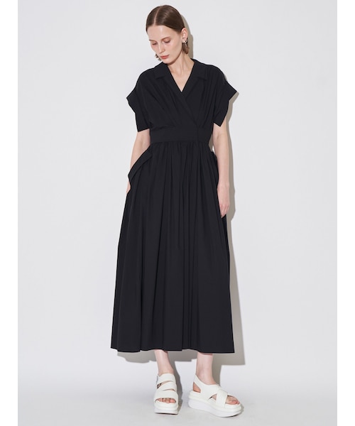 ELENDEEK（エレンディーク）の「W COLLAR SHIRT OP（ワンピース・レディース・ブラック/ブラウン/ベージュ/ミックス・01/02）」の3枚目の写真