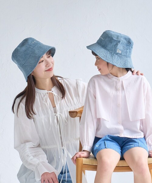ROPE' PICNIC（ロペピクニック）の「【KIDS/キッズ】【NEW ERA(R)/ニューエラ別注】BUCKET HAT/リンクコーデ（ハット・キッズ・ブラック/ブルー系・F）」の6枚目の写真