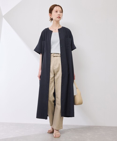 ROPE' PICNIC(ロペピクニック)の「サックワンピース(ワンピース・レディース・ダークブラウン/ベージュ系/ネイビー・36/38)」の22枚目の写真