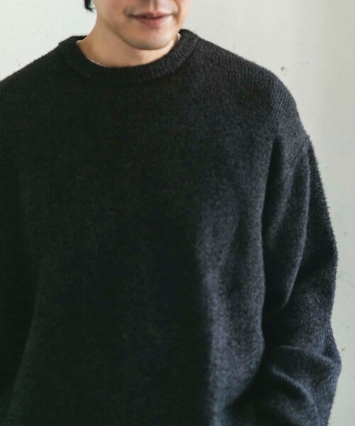URBAN RESEARCH DOORS（アーバンリサーチドアーズ）の「メランジシャギー クルーネックニット（ニット/セーター・メンズ・BLUE/BLACK・M/L）」の11枚目の写真