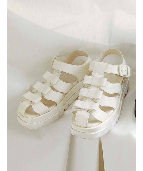 merry jenny（メリージェニー）の「リボングルカサンダル（サンダル・レディース・アイボリー/ブラック/レッド/ブルー・M/L）」の10枚目の写真