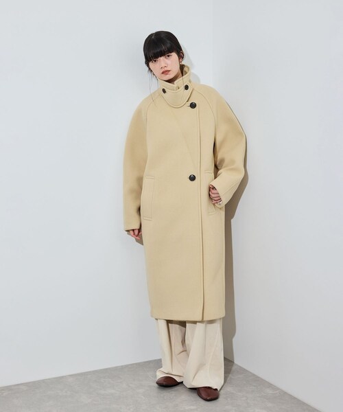 ADAM ET ROPE'(アダムエロペ)の「【定番】ウールボンディングラグランロングコート(ステンカラーコート・レディース・ブラック/ダークブラウン/ブラウン/キャメル/ベージュ・36/38)」の17枚目の写真