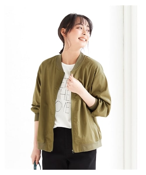 nissen（ニッセン）の「大きいサイズ　綿１００％うすカル涼やかミリタリーブルゾン（薄手素材）（ジャケット/アウター・レディース・シェルピンク/カーキ/ブラウン・L/LL/3L/4L/5L/6L/8L/10L）」の13枚目の写真