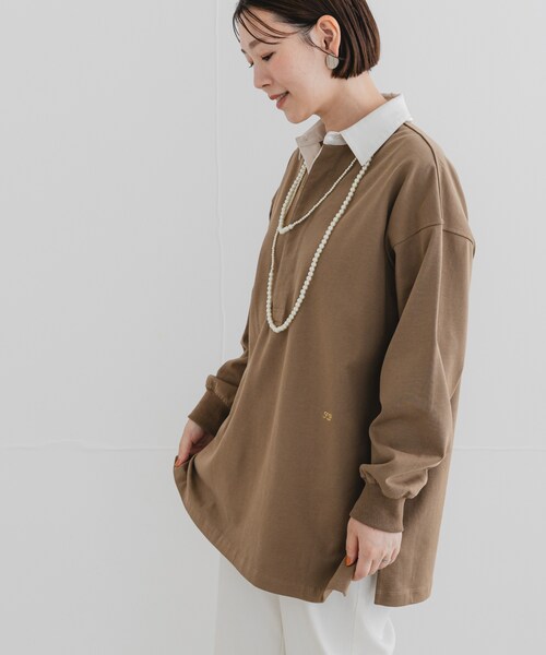 URBAN RESEARCH ROSSO（アーバンリサーチロッソ）の「F by ROSSO　ラガーチュニックプルオーバー（Tシャツ/カットソー・レディース・BEIGE/NAVY・FREE）」の7枚目の写真