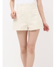 ハイウエストボタンショートパンツ